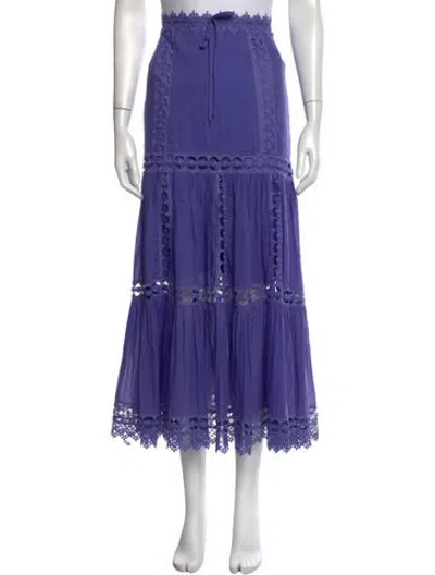 Pre-owned Charo Ruiz Lace Pattern Long Skirt In Purple