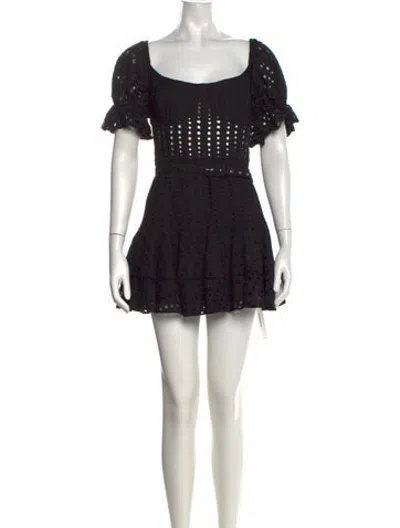 Pre-owned Charo Ruiz Lace Pattern Mini Dress In Black