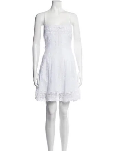 Pre-owned Charo Ruiz Lace Pattern Mini Dress In White