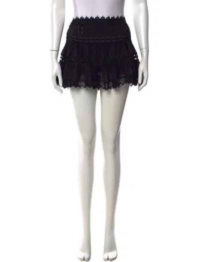 Pre-owned Charo Ruiz Lace Pattern Mini Skirt In Black