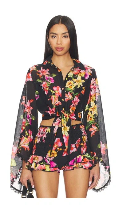 Charo Ruiz Lei Blouse In Black Bliss