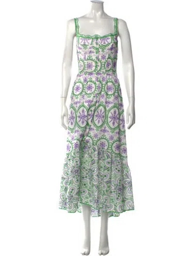 Pre-owned Charo Ruiz Patterned Midi Length Dress In White