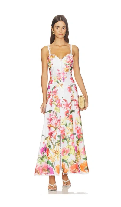 Charo Ruiz Solara Long Dress In White Bliss