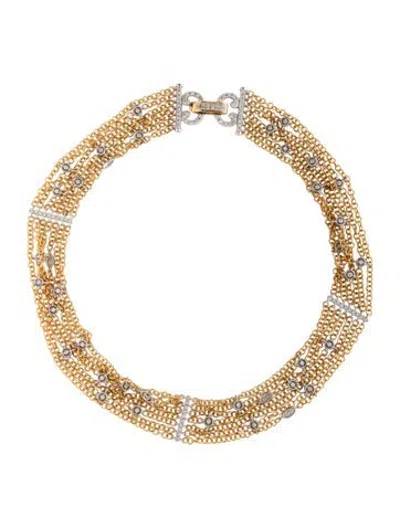 Pre-owned Charriol 18k Diamond Multistrand Station Chain Necklace, 14.5" In Multicolor