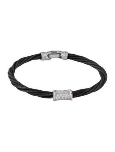 Pre-owned Charriol Diamond Bangle Bracelet, 7" In Multicolor