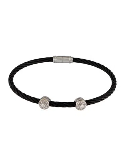 Pre-owned Charriol Diamond Celtic Noir Double Station Bracelet, 7" In Multicolor