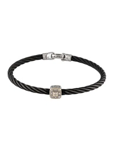 Pre-owned Charriol Diamond Celtic Noir Station Bracelet, 5.75" In Multicolor