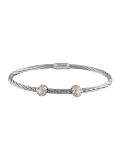 Pre-owned Charriol Diamond Station Bracelet, 7" In Multicolor