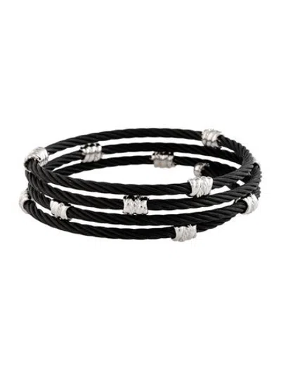 Pre-owned Charriol Steel Cable Wrap Bracelet, 7" In Multicolor