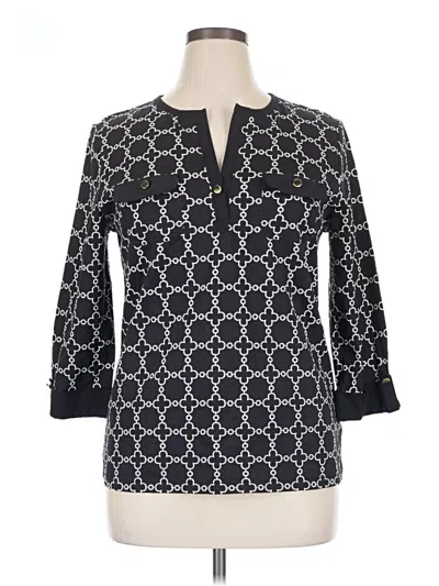 Pre-owned Charter Club 3/4 Sleeve Blouse In Black