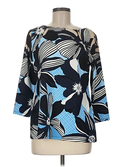 Pre-owned Charter Club 3/4 Sleeve Blouse In Blue