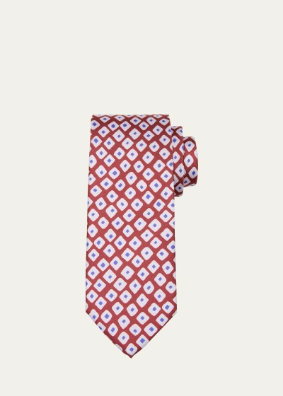Charvet Men's Geometric Silk Tie In 5 Teal