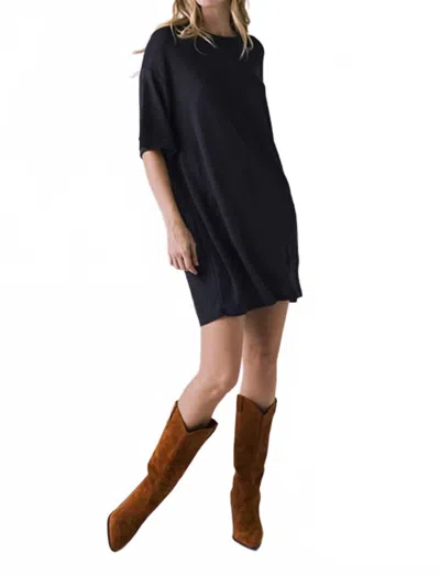 Chaser Soft Gauge Jersey Blair Mini Dress In Licorice In Black