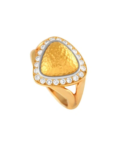 Chaumet 18k 0.40 Ct. Tw. Diamond Halo Cocktail Ring (authentic ) In Gold