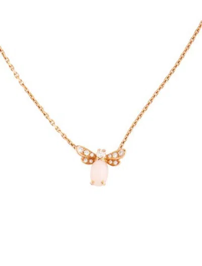 Pre-owned Chaumet 18k Diamond & Opal Attrape-moi Bee Pendant Necklace, 16.5" In Multicolor