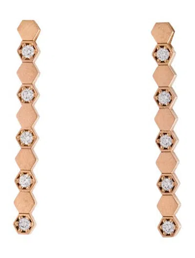 Pre-owned Chaumet 18k Diamond Bee My Love Drop Earrings In Multicolor