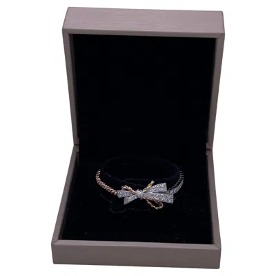 Pre-owned Chaumet Insolence Bow Diamond Bracelet 18k White Rose Gold Mixed Two Tone