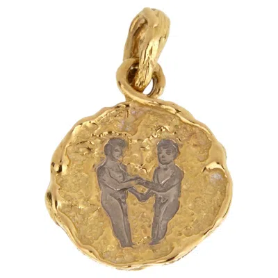 Pre-owned Chaumet Paris 18k Yellow Gold Gemini Zodiac Pendant Necklace