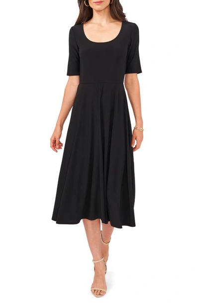 Chaus Elbow Sleeve Fit & Flare Knit Dress In Black 29