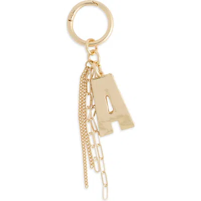 Chelsea28 Pave Edge Initial Bag Charm In A- Clear- Gold
