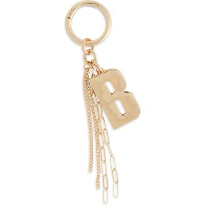 Chelsea28 Pave Edge Initial Bag Charm In B- Clear- Gold