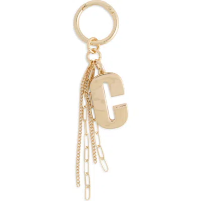 Chelsea28 Pave Edge Initial Bag Charm In C- Clear- Gold