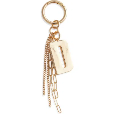 Chelsea28 Pave Edge Initial Bag Charm In D- Clear- Gold