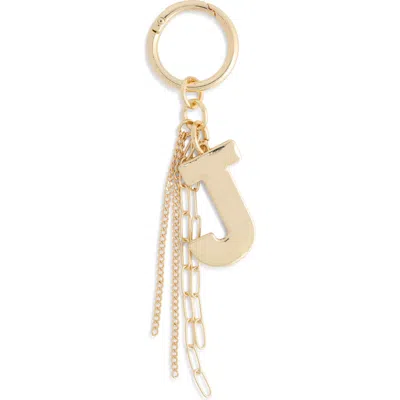 Chelsea28 Pave Edge Initial Bag Charm In J- Clear- Gold