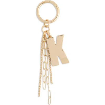 Chelsea28 Pave Edge Initial Bag Charm In K- Clear- Gold