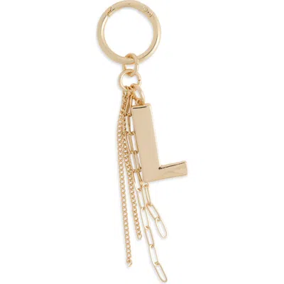 Chelsea28 Pave Edge Initial Bag Charm In L- Clear- Gold