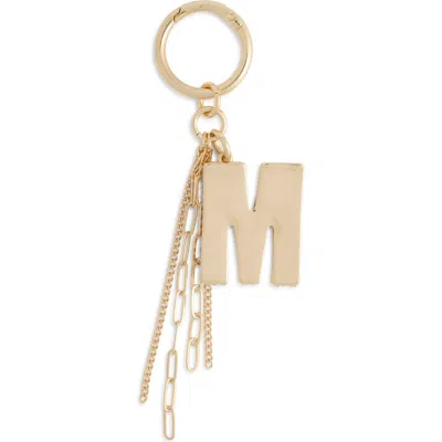 Chelsea28 Pave Edge Initial Bag Charm In M- Clear- Gold
