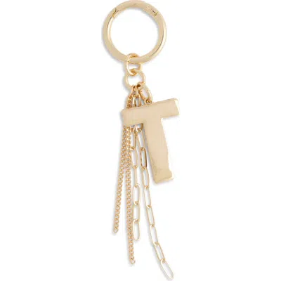 Chelsea28 Pave Edge Initial Bag Charm In T- Clear- Gold
