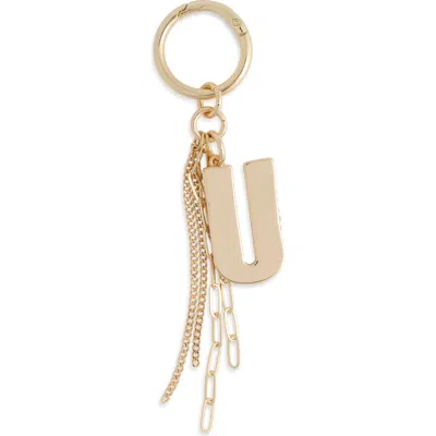 Chelsea28 Pave Edge Initial Bag Charm In U- Clear- Gold