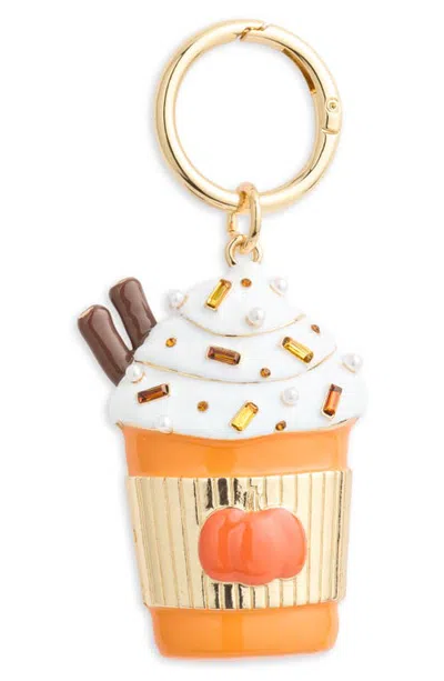 Chelsea28 Pumpkin Latte Bag Charm In Orange Multi- Gold
