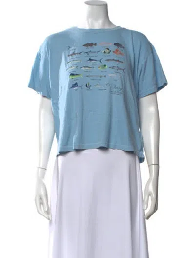 Pre-owned Cherry Los Angeles Graphic Print Crew Neck T-shirt In Blue
