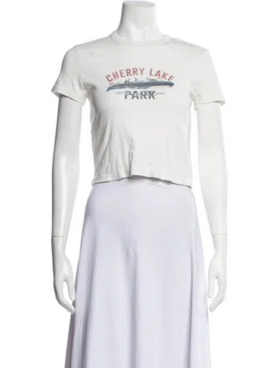 Pre-owned Cherry Los Angeles Graphic Print Crew Neck T-shirt In Neutrals