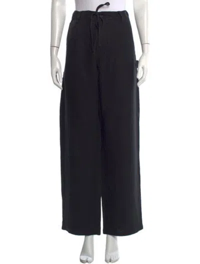 Pre-owned Cherry Los Angeles Linen Wide Leg Pants In Black