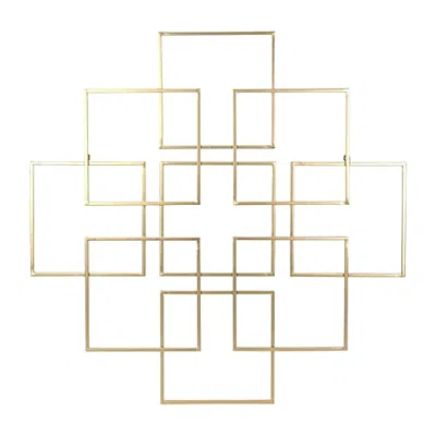 Cheungs Richese Gold Repeating Square Metal Wall Sculpture