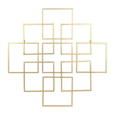 Cheungs Richese Gold Repeating Square Metal Wall Sculpture