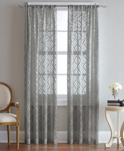 Chf Lyric Ogee 50" X 95" Rod Pocket Window Panel In Grey