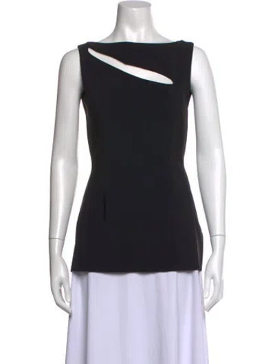 Pre-owned Chiara Boni Asymmetrical Sleeveless Top In Black