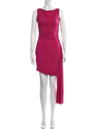 Pre-owned Chiara Boni Bateau Neckline Mini Dress In Pink