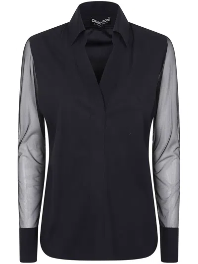 Chiara Boni Kai Illusion Jersey Shirt In Black