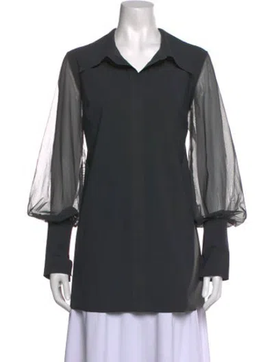 Pre-owned Chiara Boni Long Sleeve Top In Grey