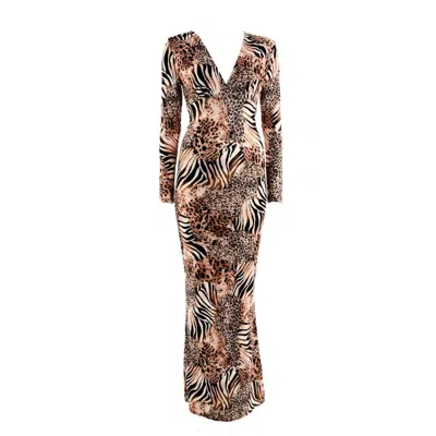 Chiarella Women's Salvaje Maxi Dress- Animal Print