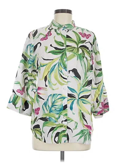 Pre-owned Chico's 3/4 Sleeve Blouse In White