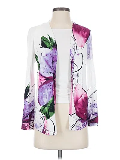 Pre-owned Chico's Cardigan Sweater In White