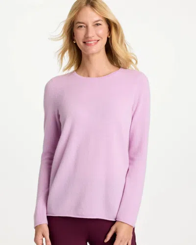 Chico's Crewneck Cashmere Pullover Sweater In Purple