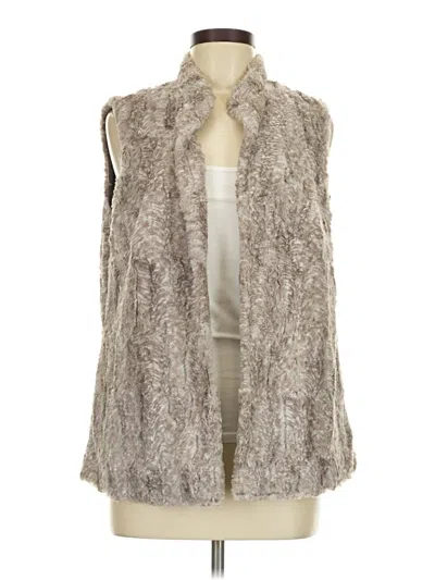 Pre-owned Chico's Faux Fur Vest In Gray
