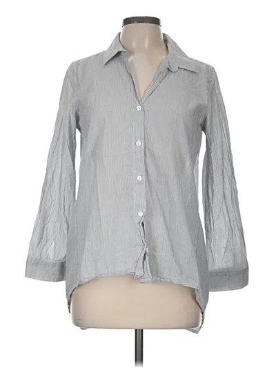 Pre-owned Chico's Long Sleeve Button Down Shirt In Gray